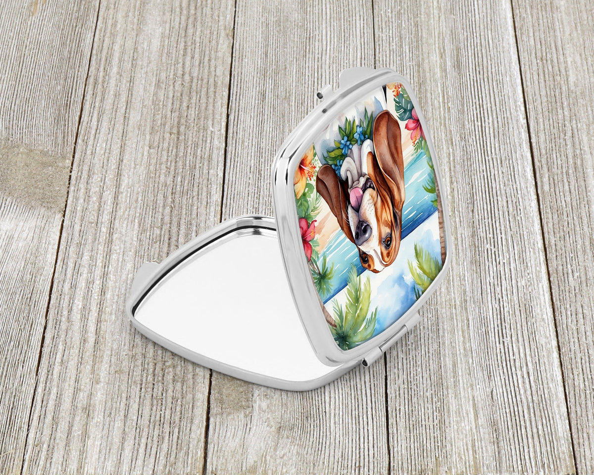 Basset Hound Luau Compact Mirror-1