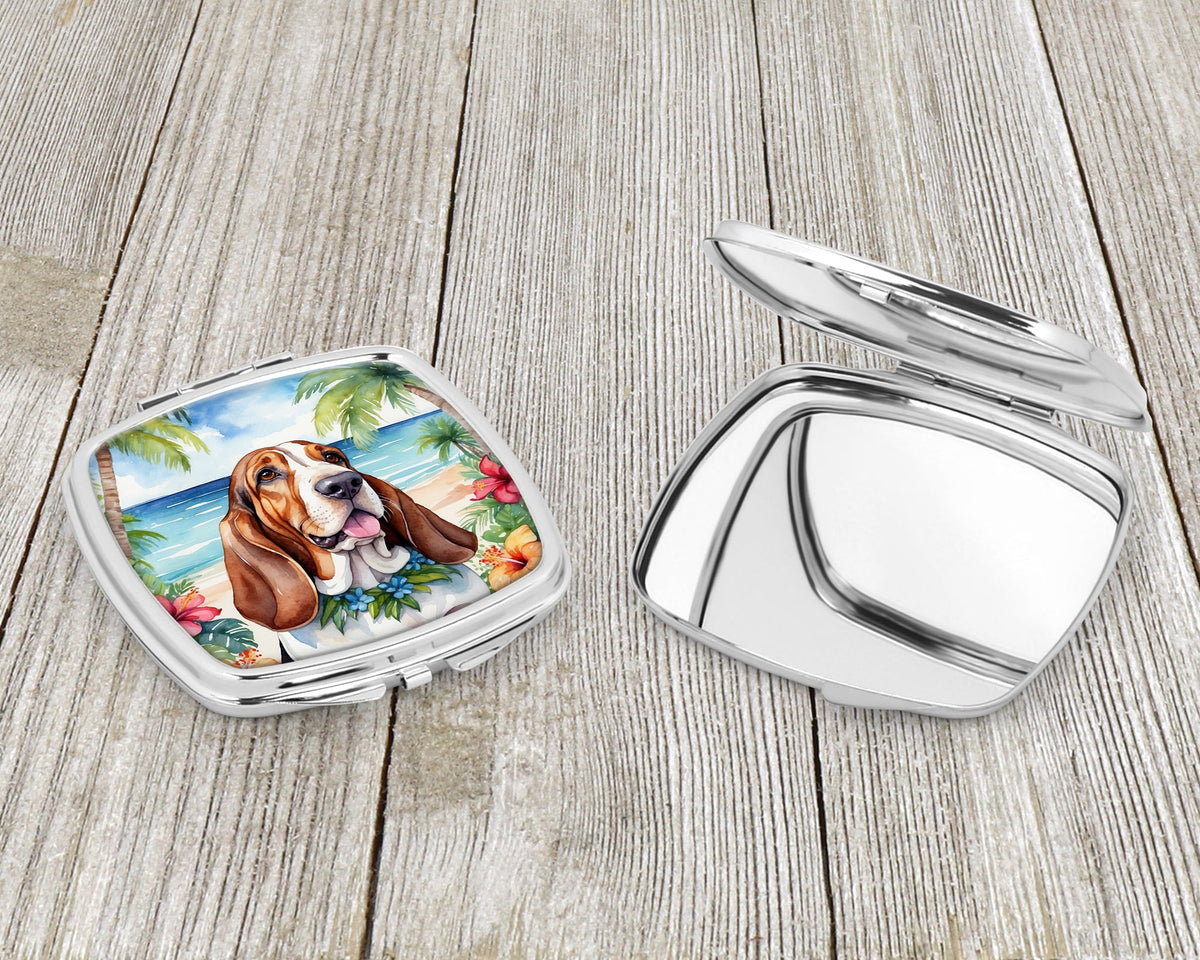 Basset Hound Luau Compact Mirror-2