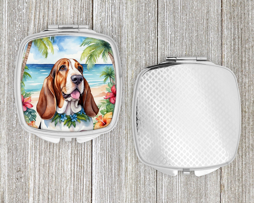 Basset Hound Luau Compact Mirror-3