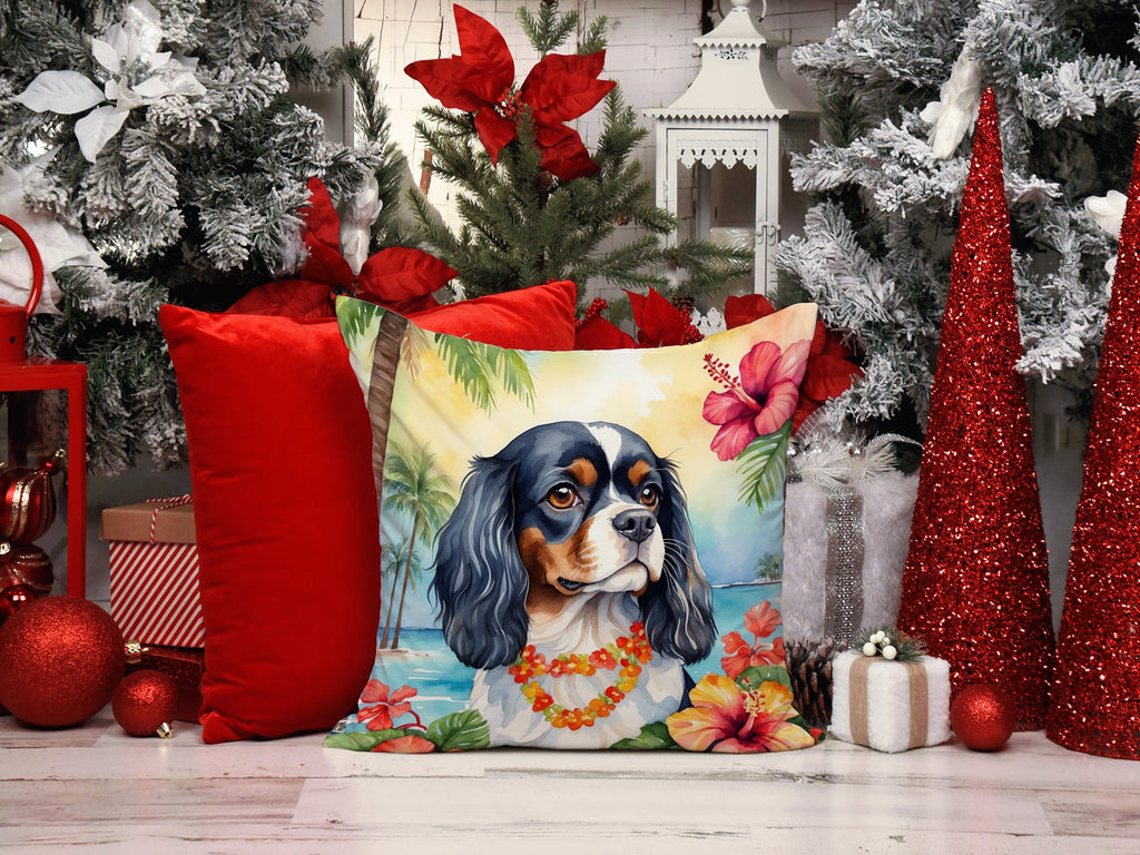 Cavalier Spaniel Luau Throw Pillow-4