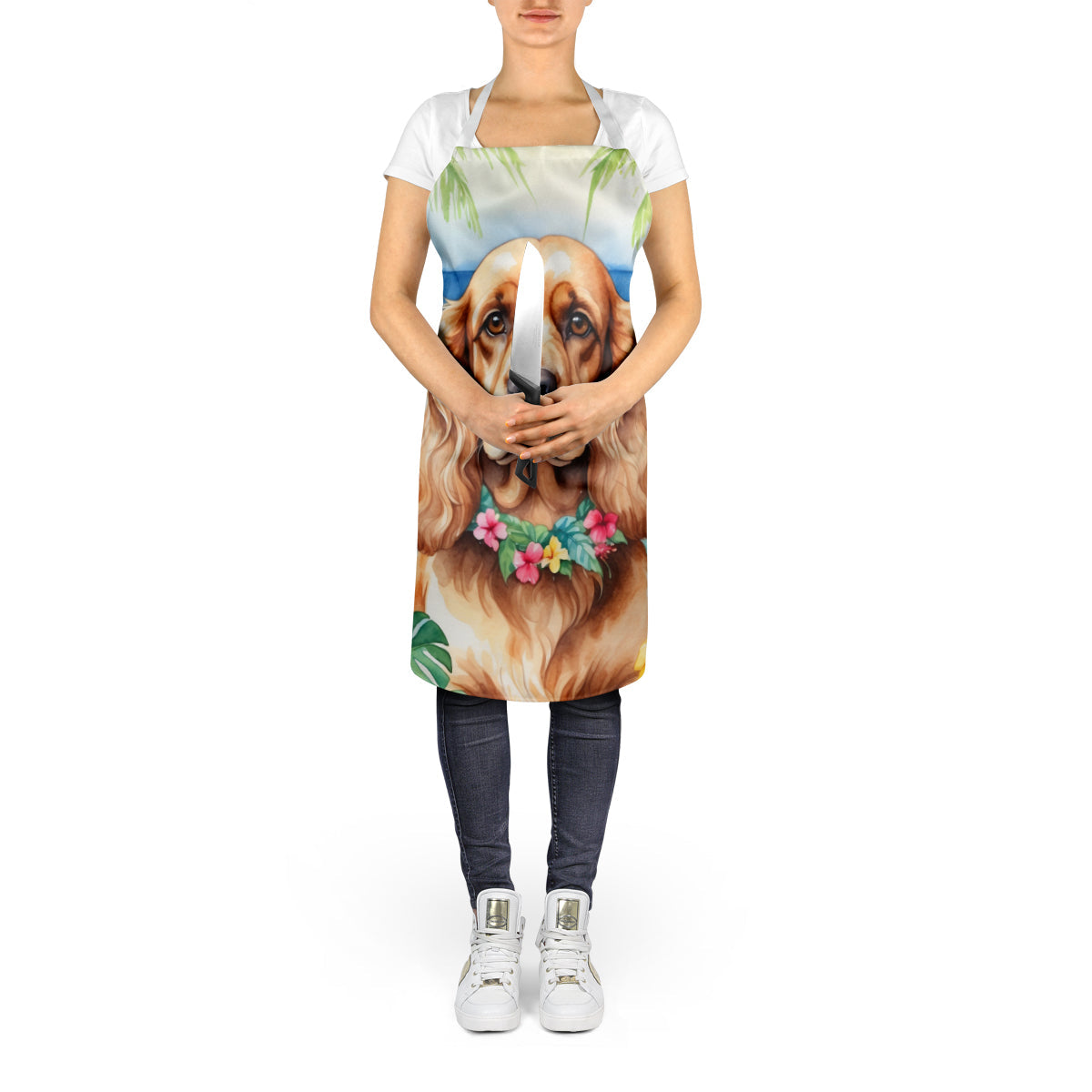 Cocker Spaniel Luau Apron-4
