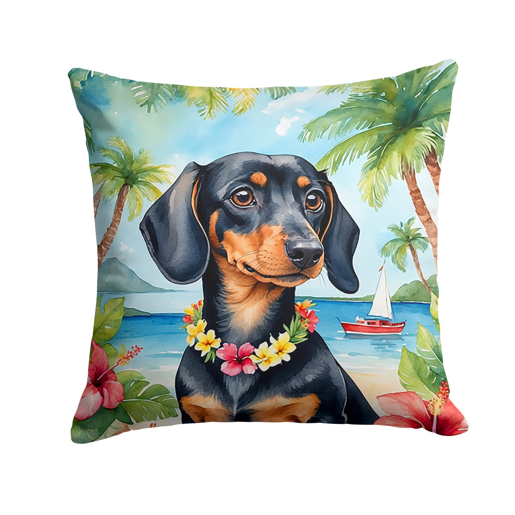 Dachshund Luau Throw Pillow-0