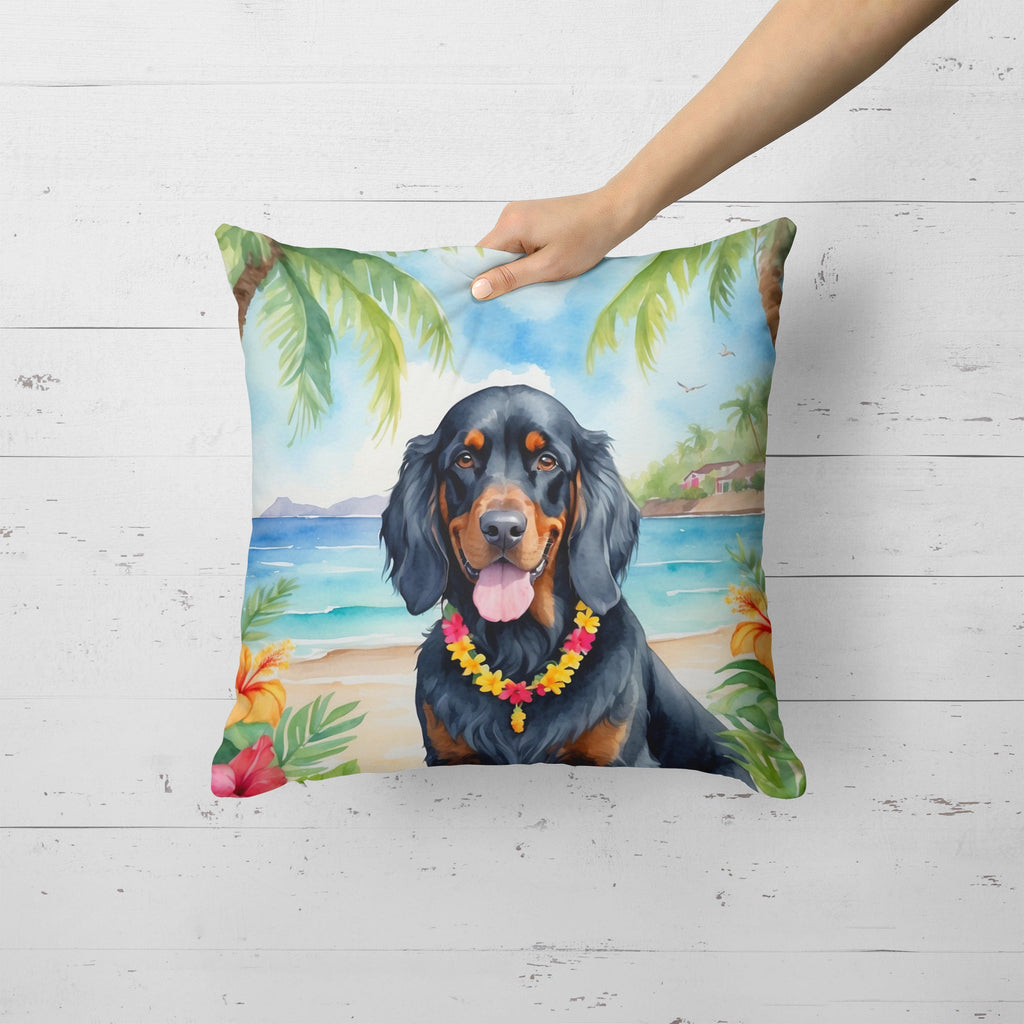 Gordon Setter Luau Throw Pillow-1
