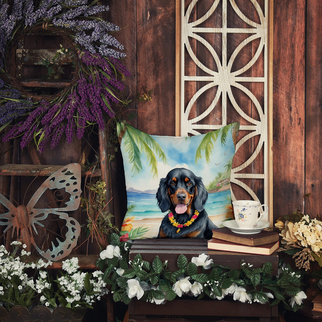 Gordon Setter Luau Throw Pillow-4