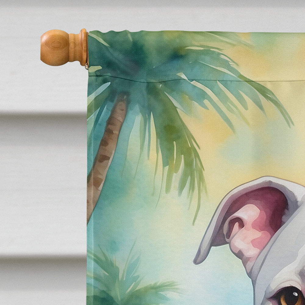 Pit Bull Terrier Luau House Flag-2