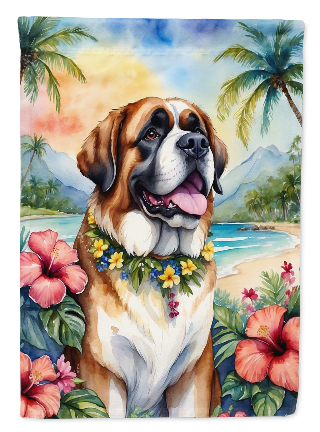 Saint Bernard Luau House Flag-0