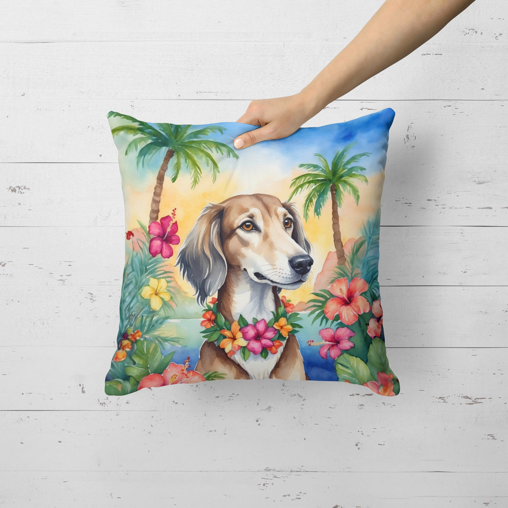 Saluki Luau Throw Pillow-1
