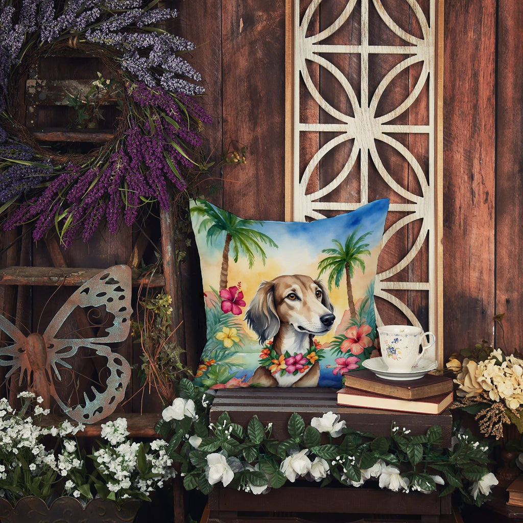 Saluki Luau Throw Pillow-4