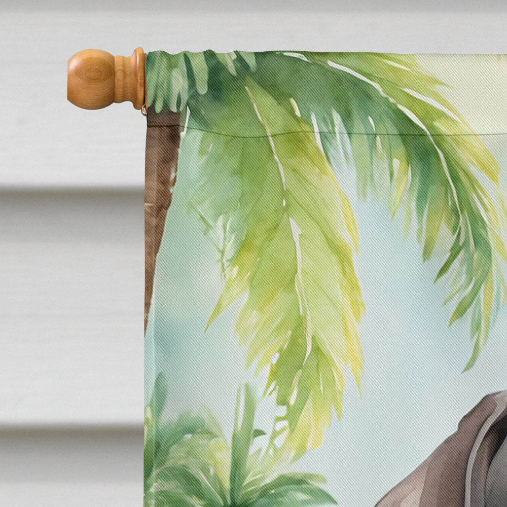 Weimaraner Luau House Flag-2