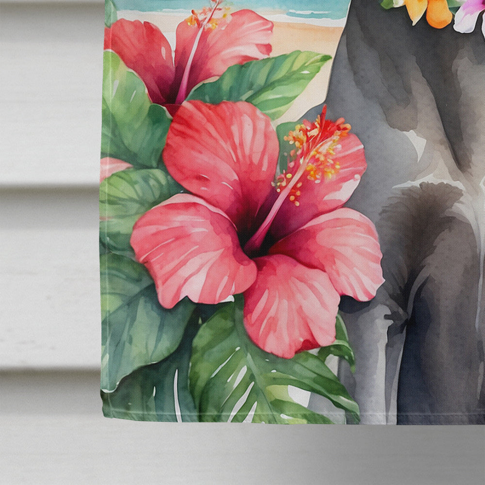 Weimaraner Luau House Flag-3