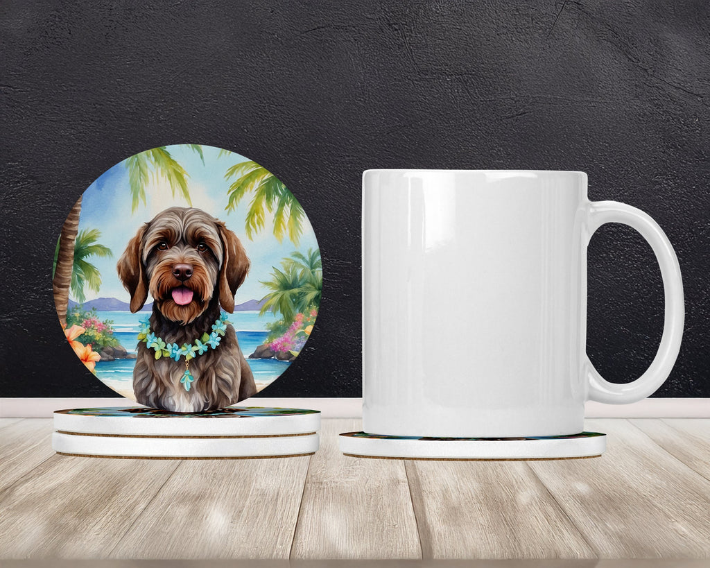 Wirehaired Pointing Griffon Luau Large Sandstone Coasters Pack of 4-1