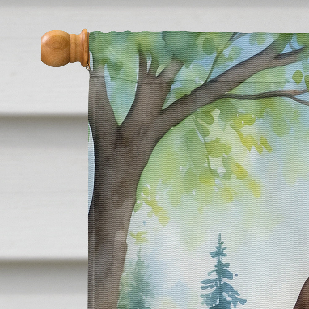 American English Coonhound Spring Garden House Flag-2
