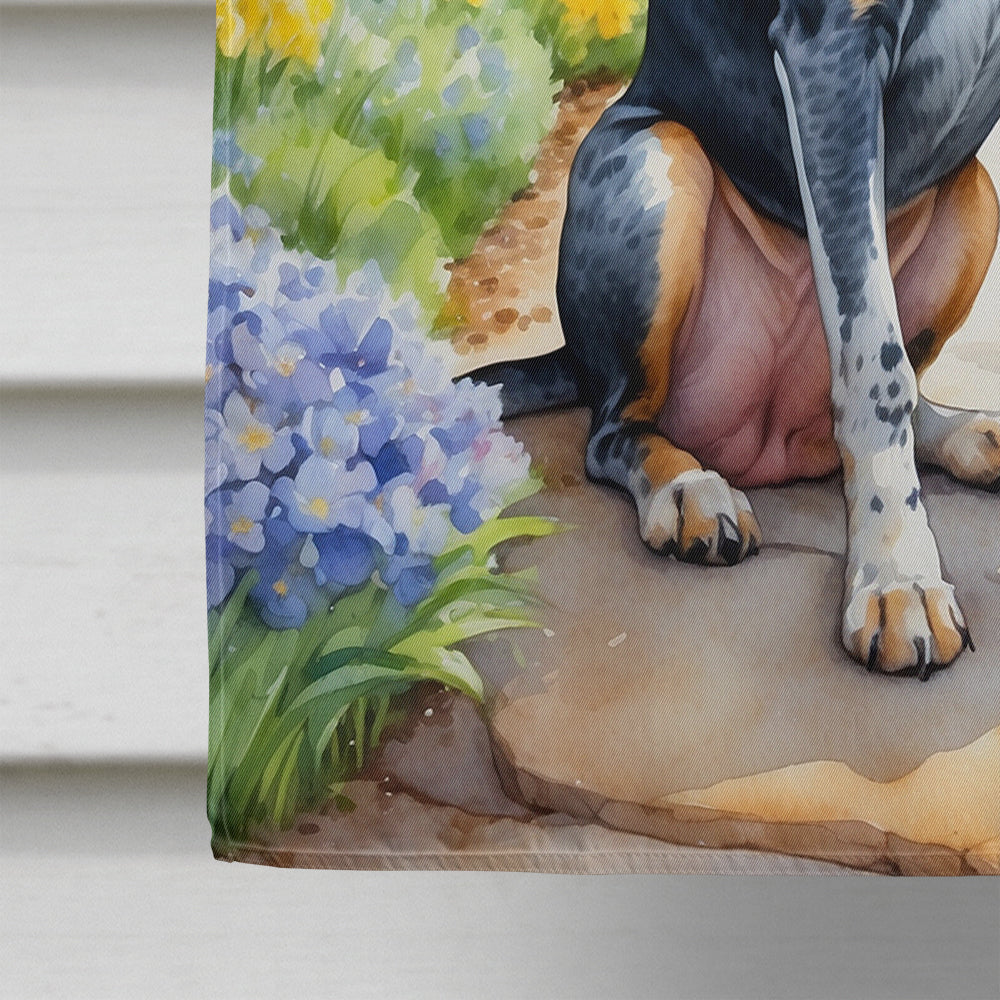 Bluetick Coonhound Spring Path House Flag-3