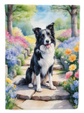Border Collie Spring Path Garden Flag-0