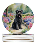 Bouvier des Flandres Spring Path Large Sandstone Coasters Pack of 4-0