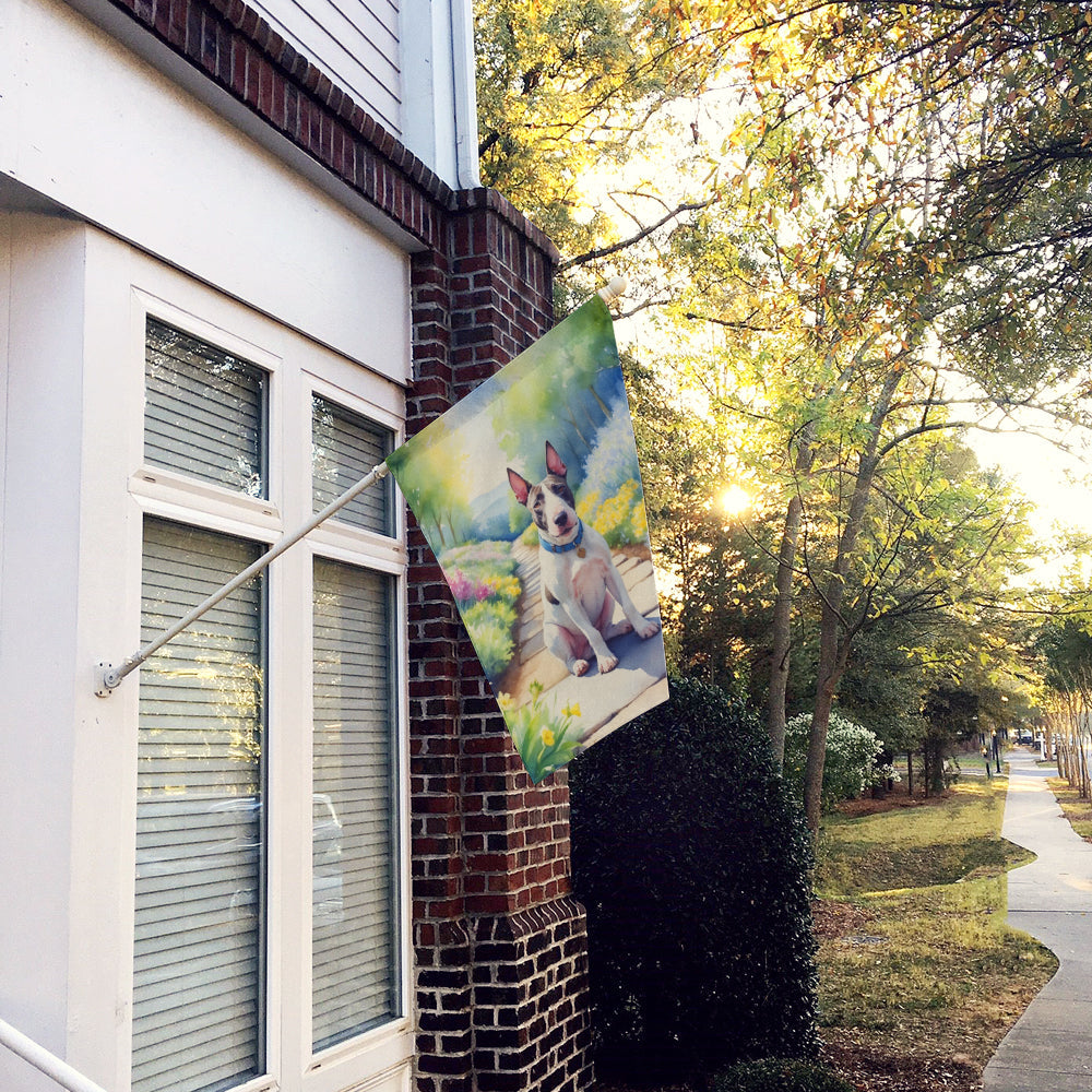 Bull Terrier Spring Path House Flag-1