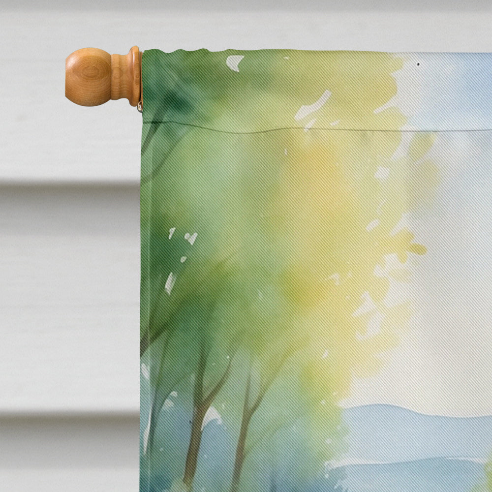 Bull Terrier Spring Path House Flag-2