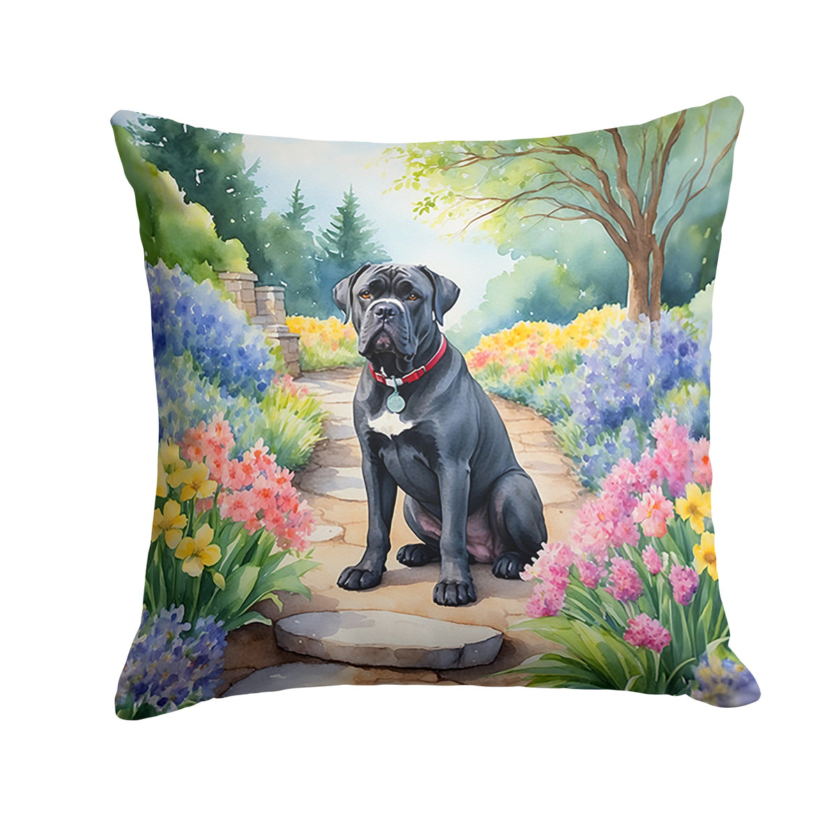 Cane Corso Spring Path Throw Pillow-0