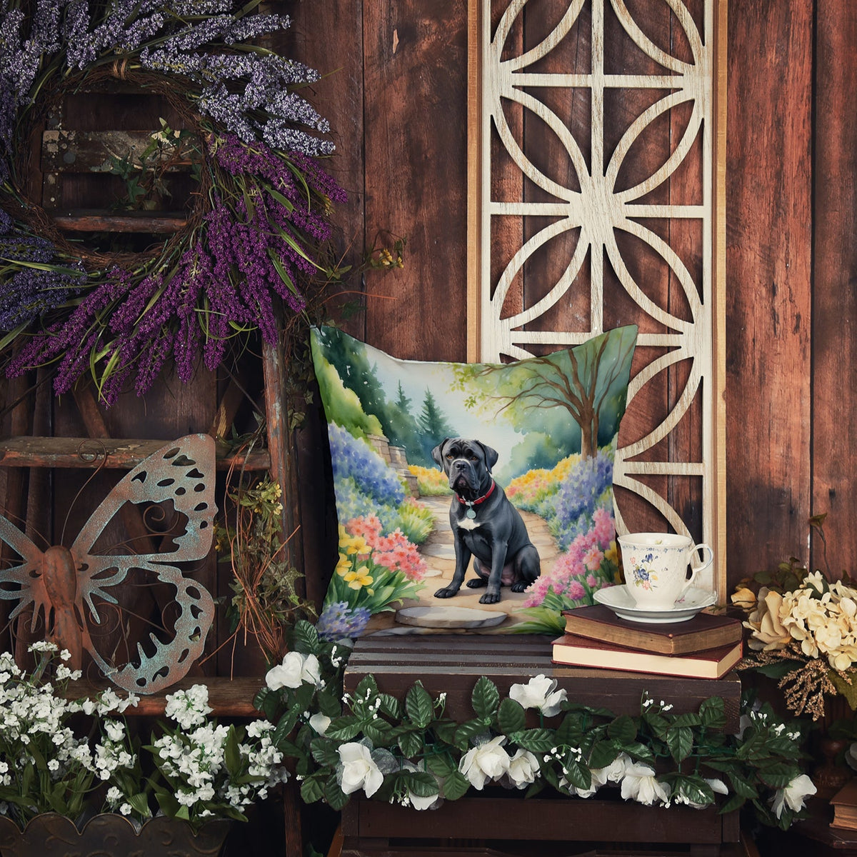 Cane Corso Spring Path Throw Pillow-4