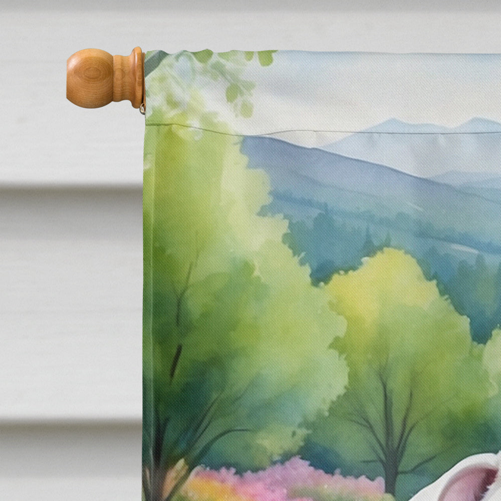 English Bulldog Spring Path House Flag-2
