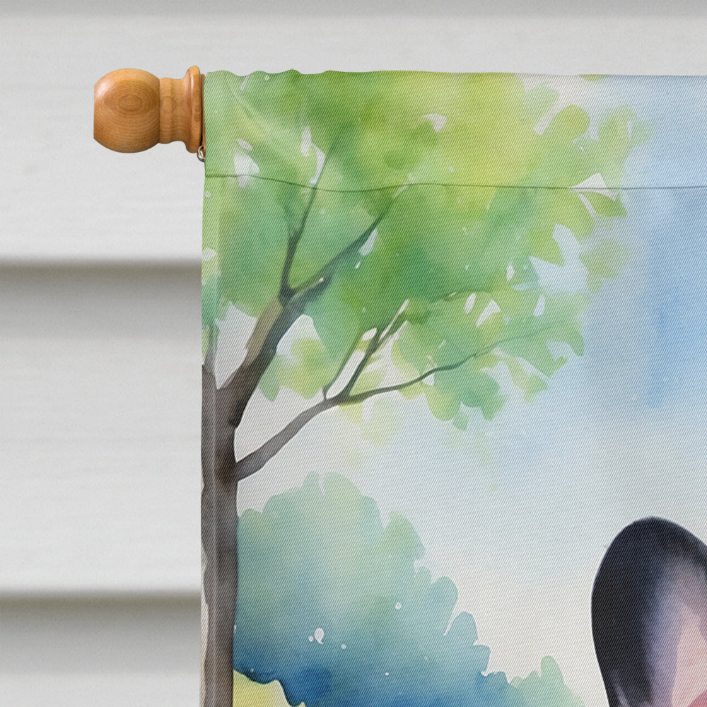 French Bulldog Spring Path House Flag-2