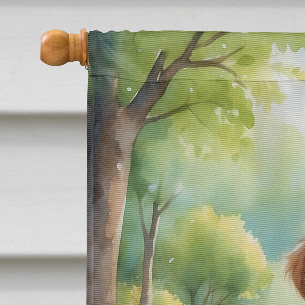 Golden Retriever Spring Path House Flag-2