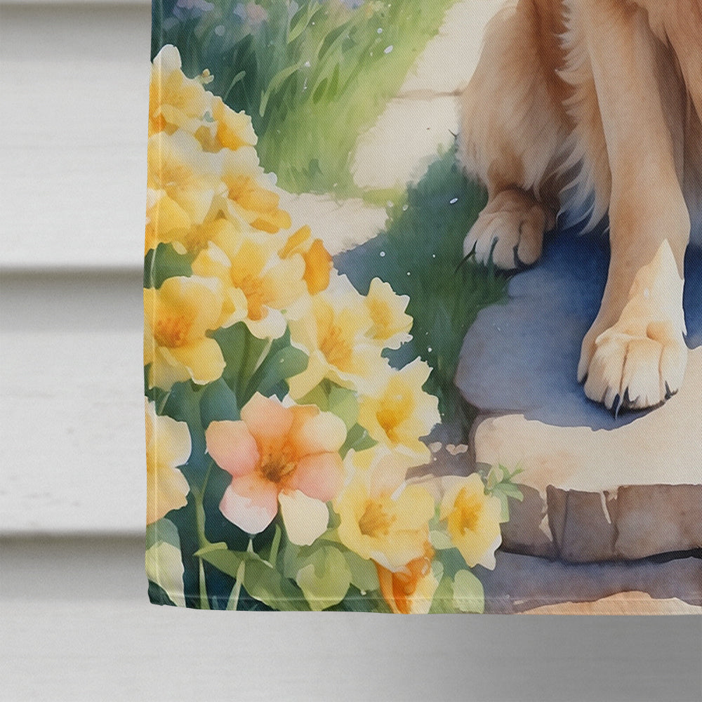 Golden Retriever Spring Path House Flag-3