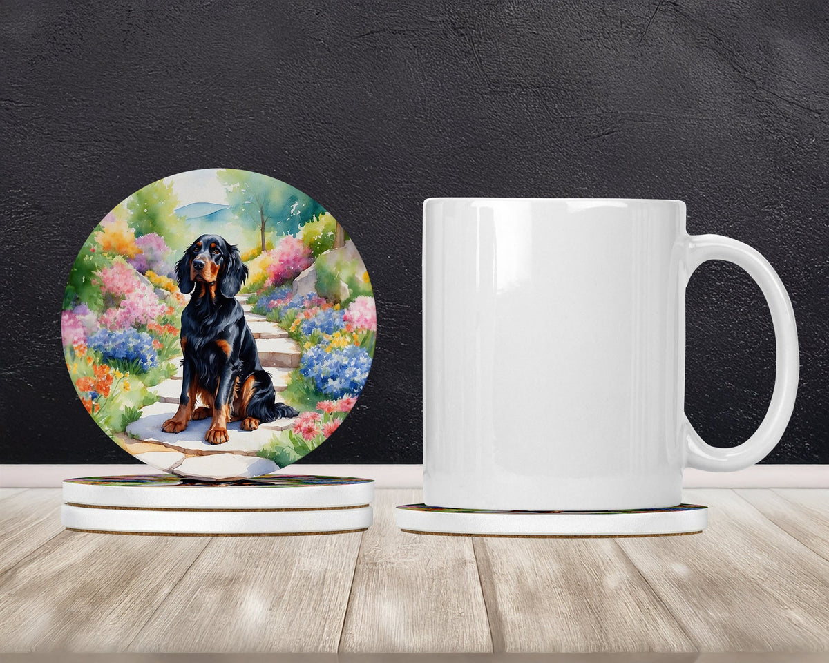 Gordon Setter Spring Path Large Sandstone Coasters Pack of 4-1