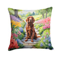 Irish Setter Spring Path Throw Pillow-0