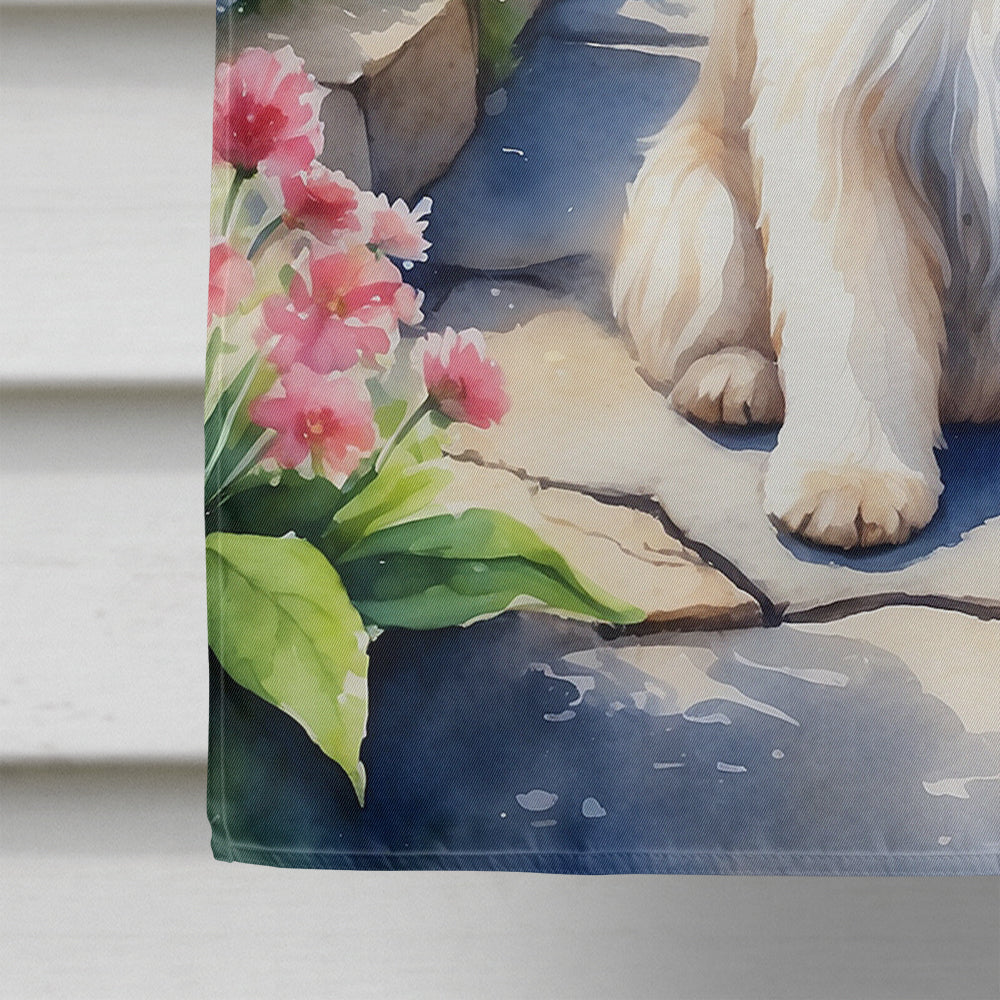 Lhasa Apso Spring Path House Flag-3