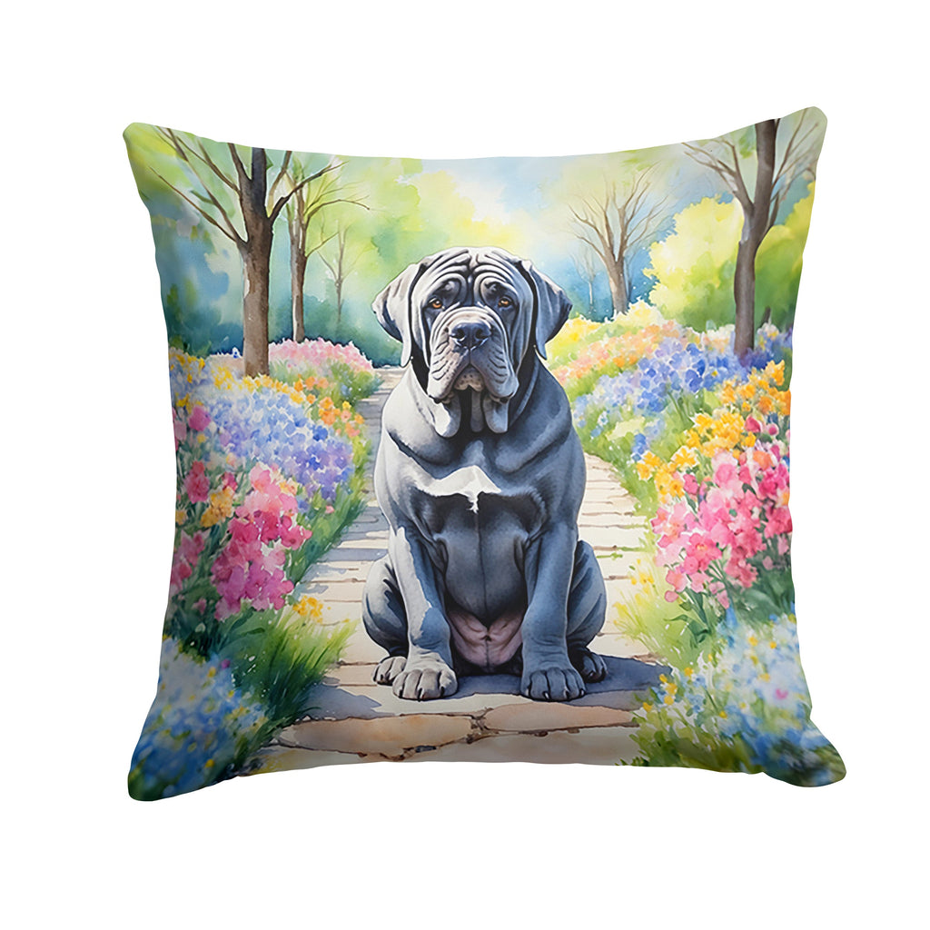 Neapolitan Mastiff Spring Path Throw Pillow-0