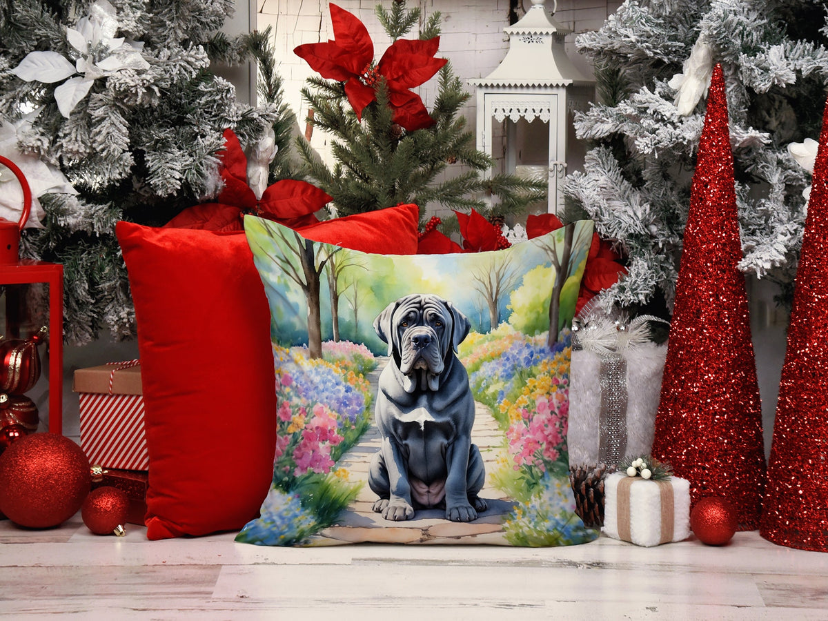 Neapolitan Mastiff Spring Path Throw Pillow-4