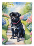 Black Pug Spring Path House Flag-0