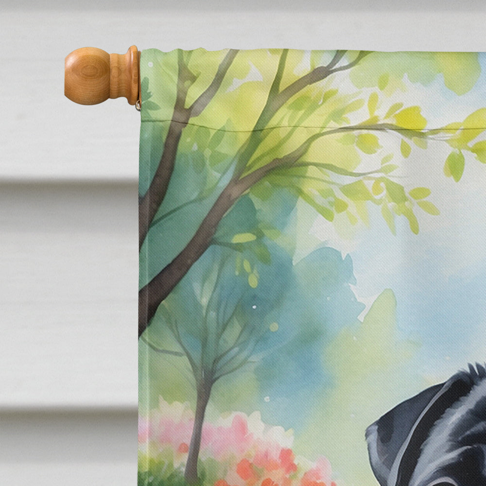 Black Pug Spring Path House Flag-2