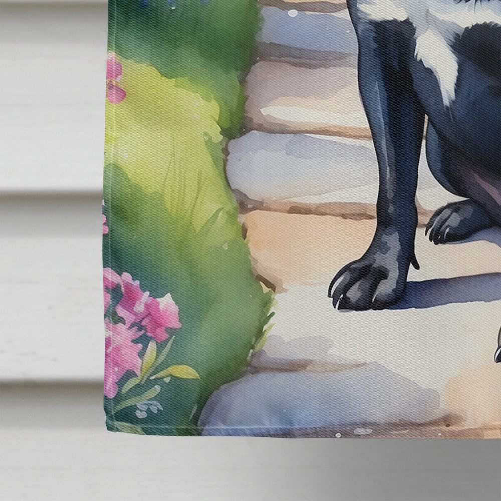 Black Pug Spring Path House Flag-3