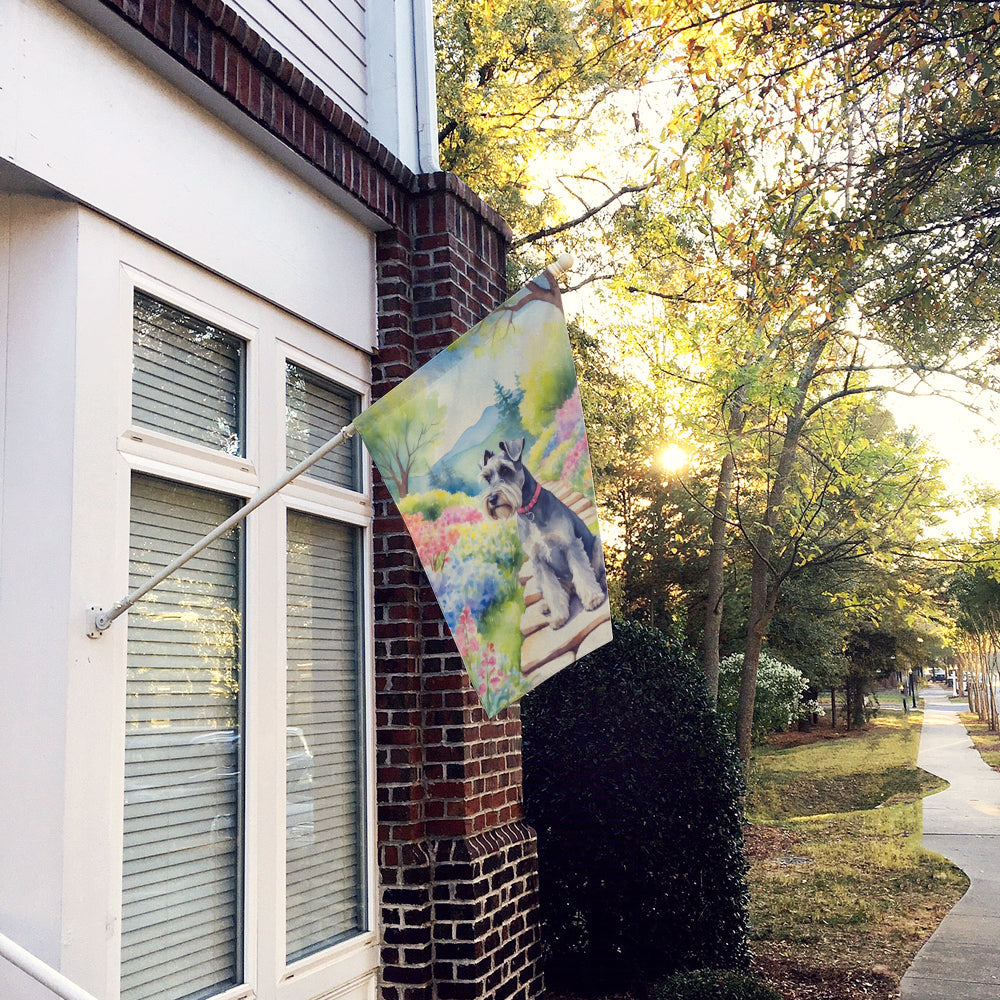 Schnauzer Spring Path House Flag-1