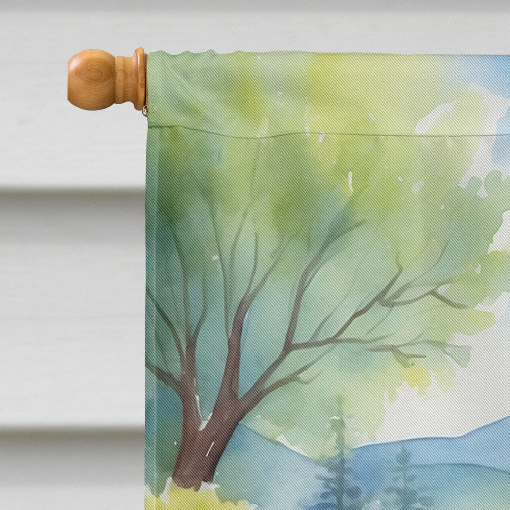 Schnauzer Spring Path House Flag-2