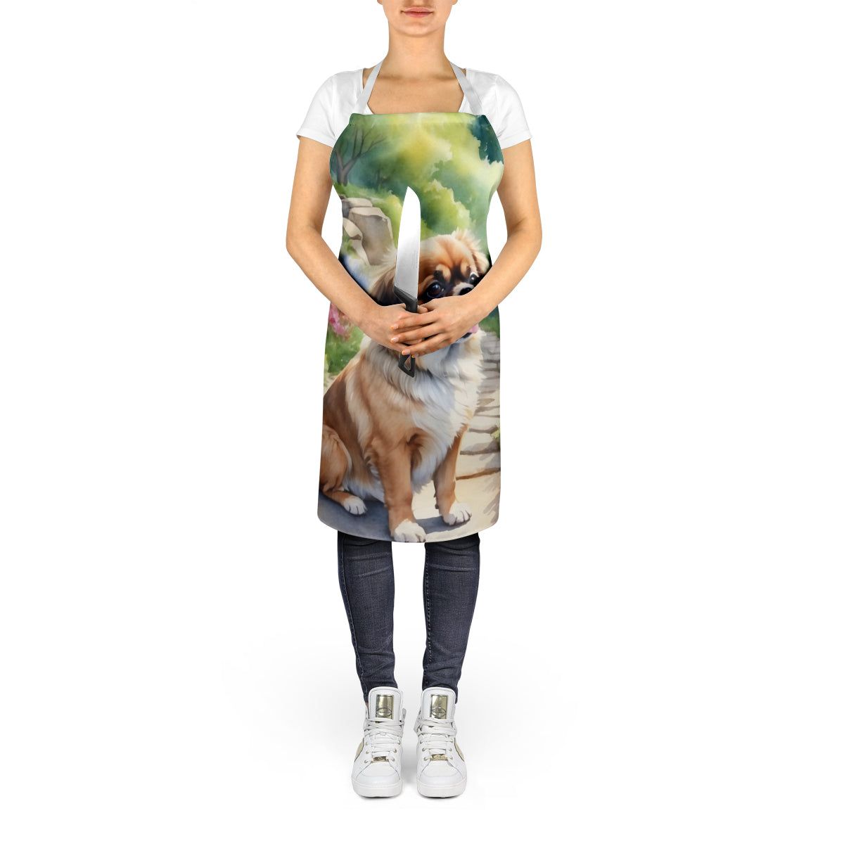 Tibetan Spaniel Spring Path Apron-4