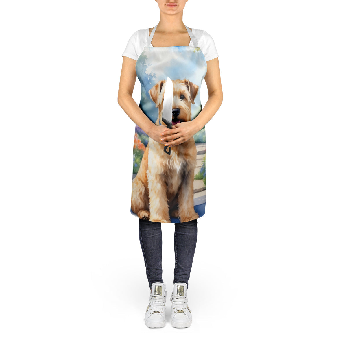 Wheaten Terrier Spring Path Apron-4