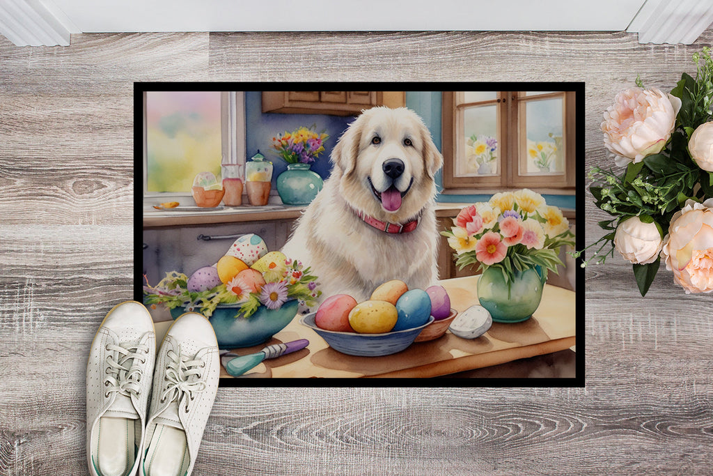 Decorating Easter Great Pyrenees Doormat-1