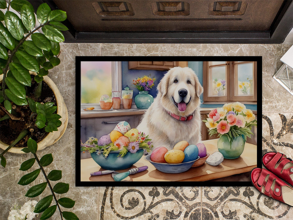Decorating Easter Great Pyrenees Doormat-2