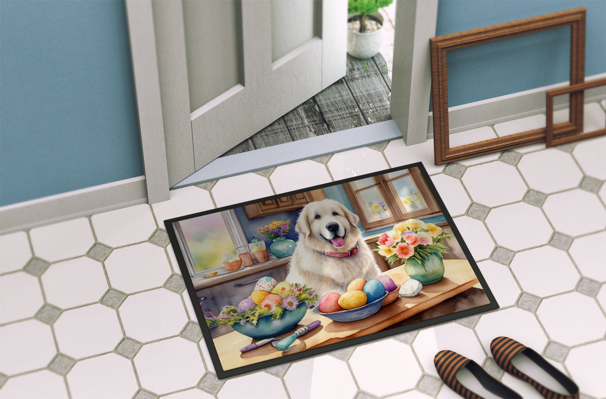 Decorating Easter Great Pyrenees Doormat-3