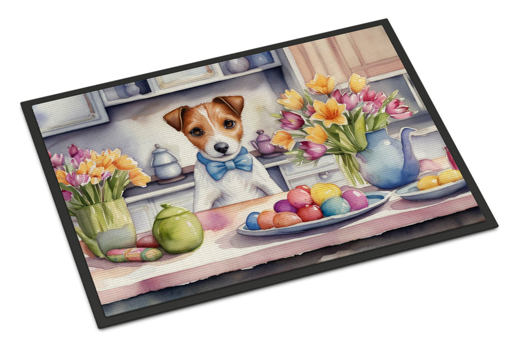 Decorating Easter Jack Russell Terrier Doormat-0