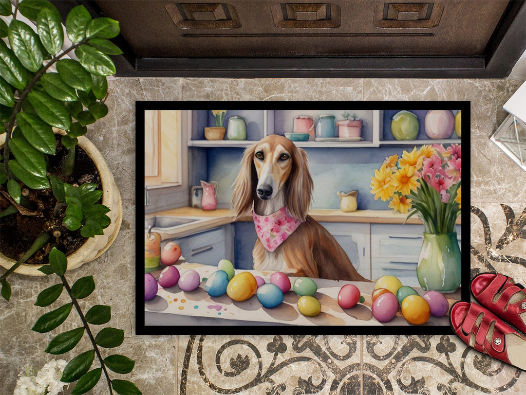 Decorating Easter Saluki Doormat-2