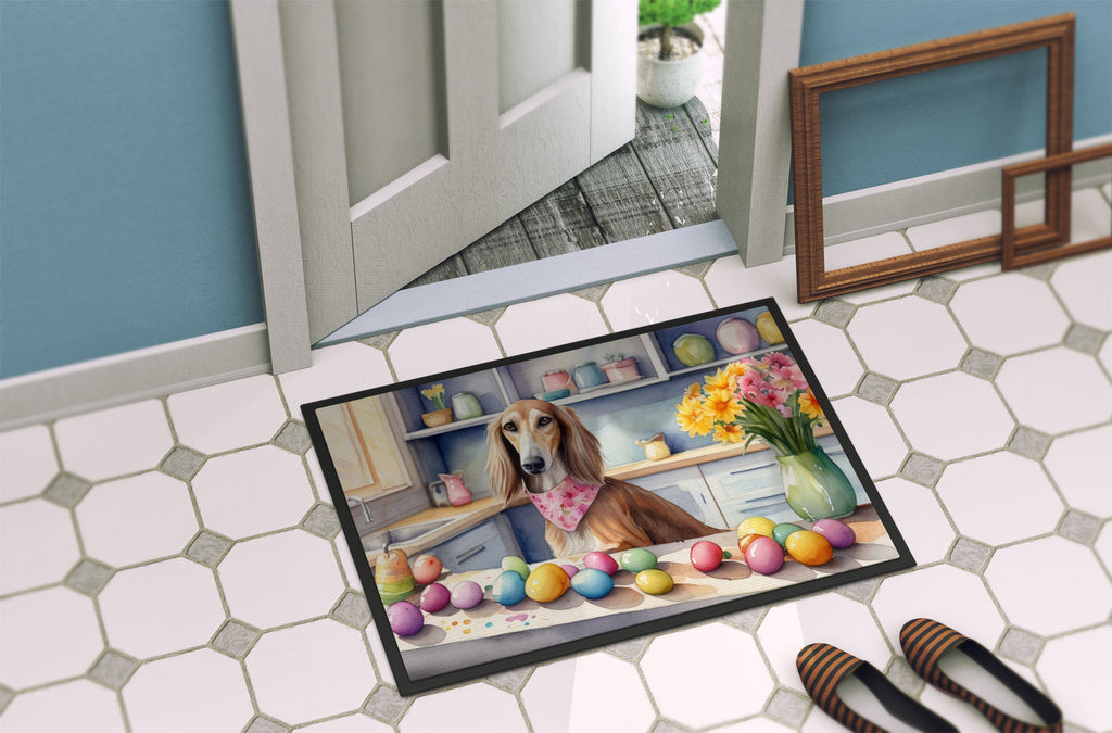 Decorating Easter Saluki Doormat-3