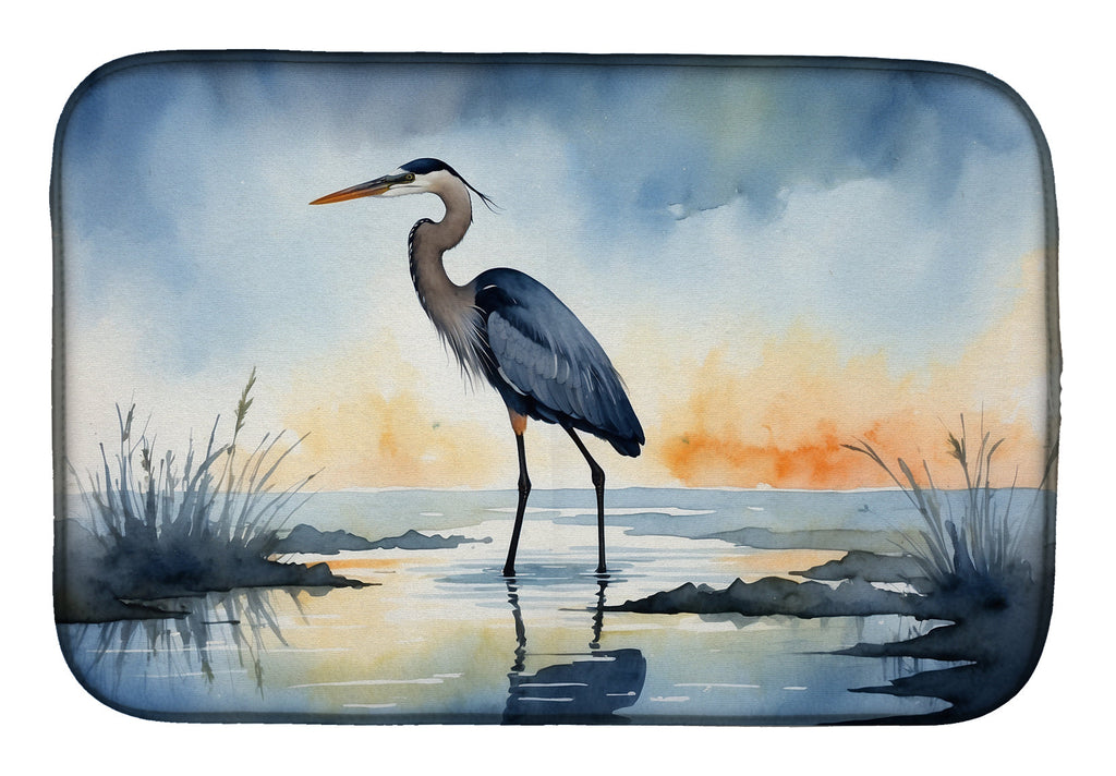 Blue Heron Barely Lit Sky Dish Drying Mat-0