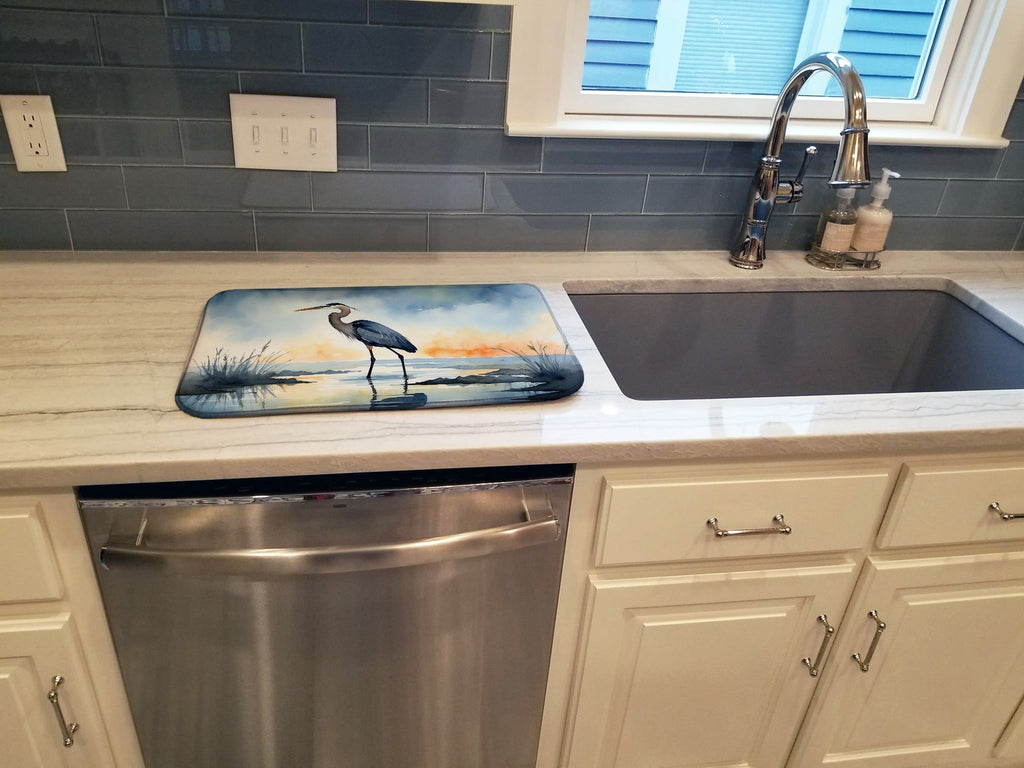 Blue Heron Barely Lit Sky Dish Drying Mat-2
