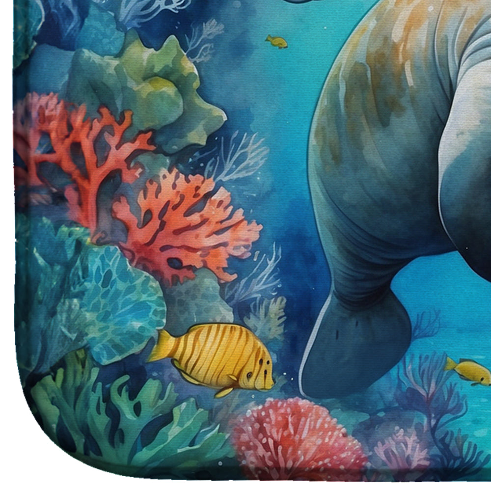 Manatee and Coral Reefs Dish Drying Mat-2