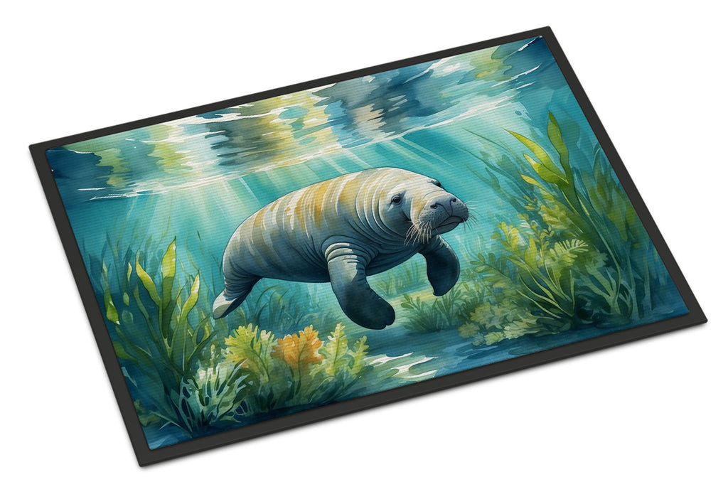 Manatee in a Seagrass Bed Doormat-0