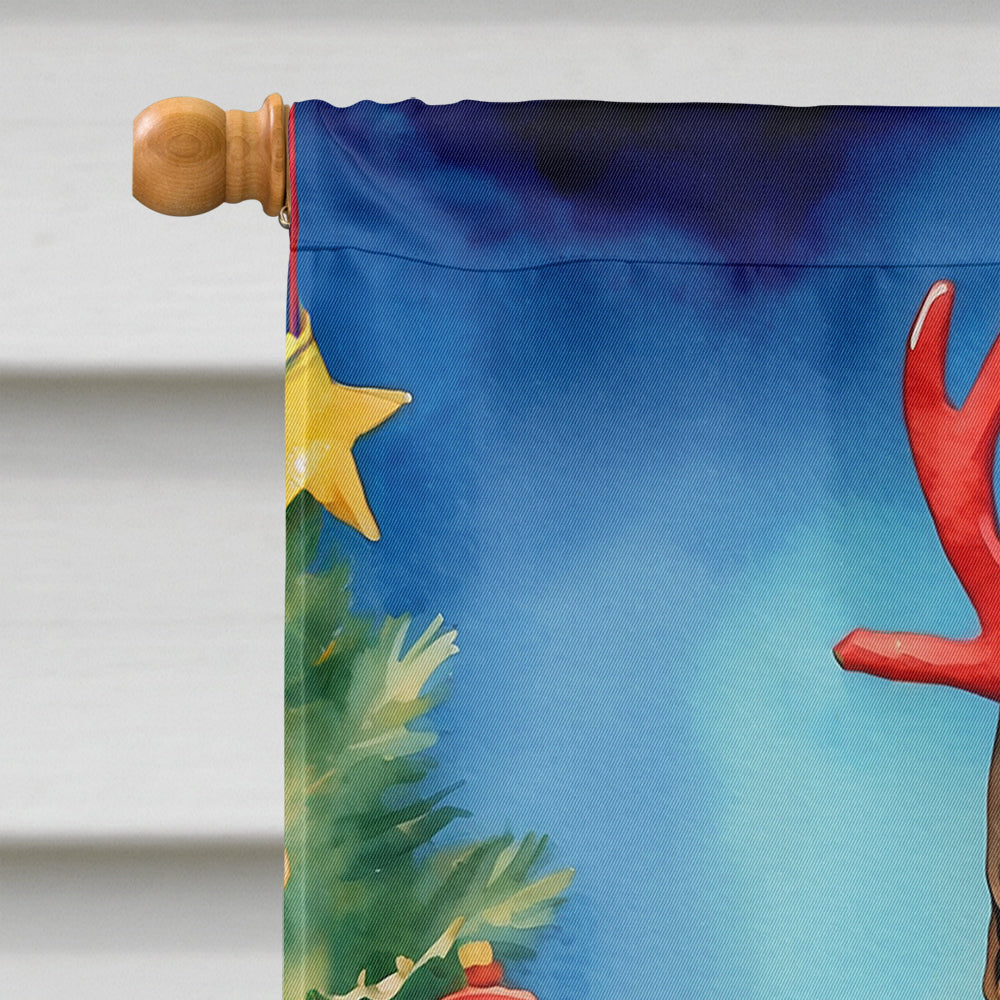 Belgian Malinois Christmas Reindeer House Flag-2